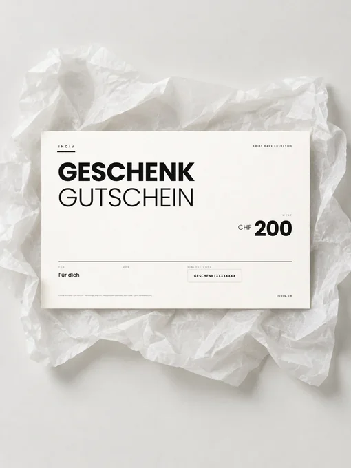 Inoiv Geschenkgutschein CHF 200 Inoiv Geschenkgutschein über CHF 200 auf weissem Seidenpapier